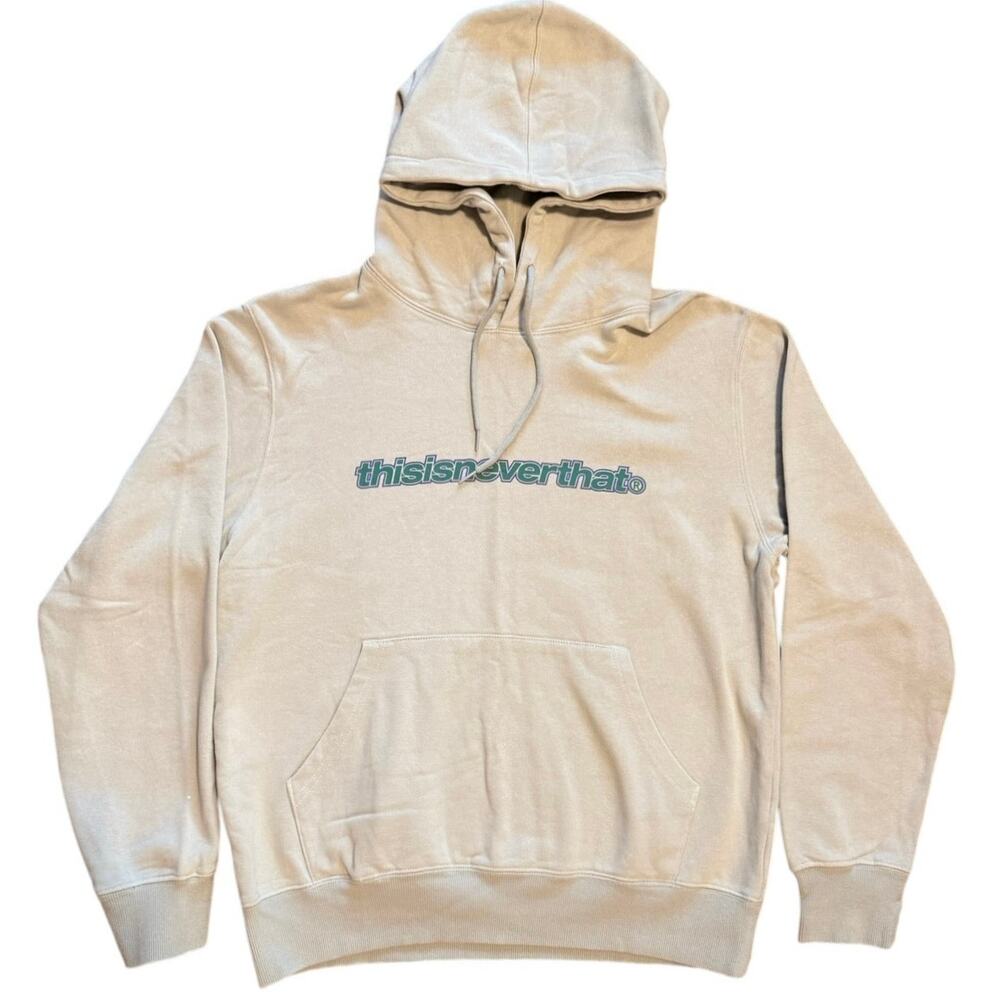 thisisneverthat ESP Logo Hoodie Stone Sage Green Streetwear Sweatshirt Size Sm